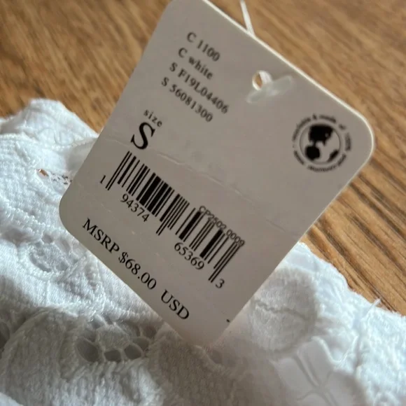 Free People Adella Cami Top Small NWT White NWT - Picture 8 of 12